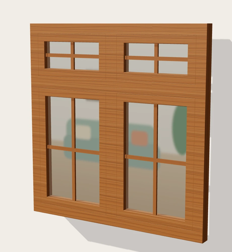 Golden oak flush sash windows with Georgian bars and opening top-lights